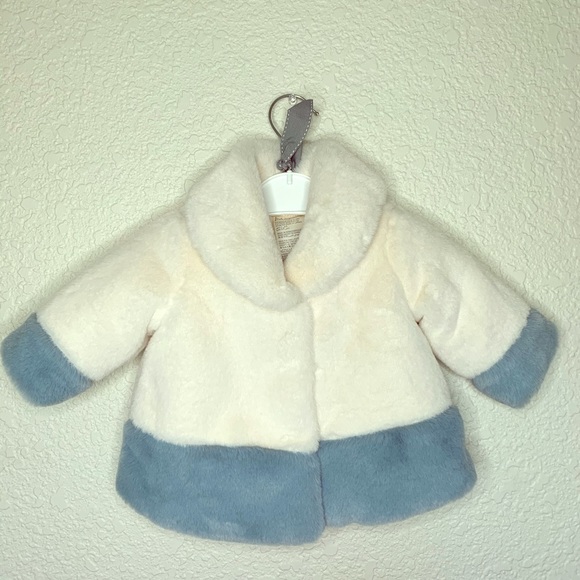 NWT Baby girl 0-3 mo. Dressy faux fur coat - Picture 2 of 3